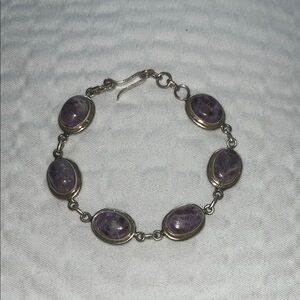 Elegant Charoite and silver Bracelet